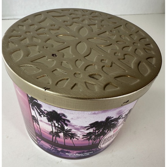 NEW! Bath & Body Works Hawaiian Hibiscus Scented 3 Wick Candle Large 14.5 OZ - Picture 4 of 8